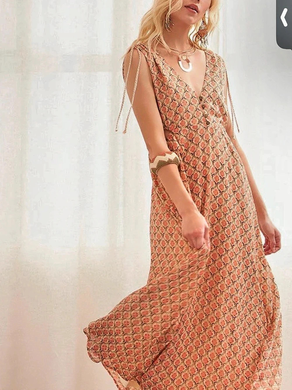 NKN Barcelona brand- Lincol Dress Orange & Cream Small NWT